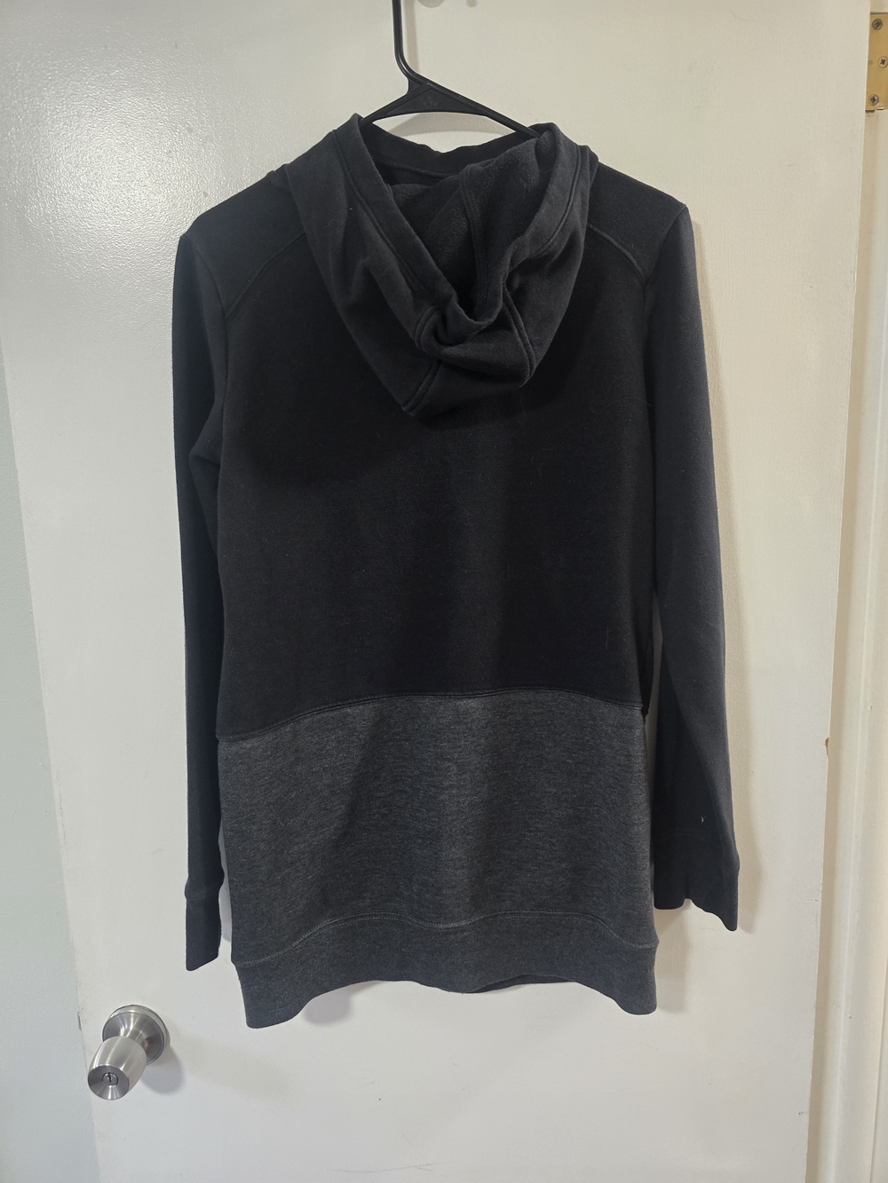 The North Face Womens Hoodie Small Black Gray Logo Pullover Sweatshirt - Picture 3 of 4